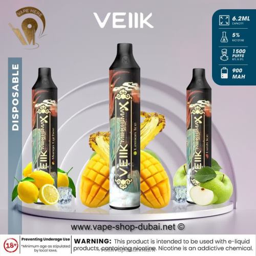 VEIIK Micko MAX engangs vape 1500 pust melon æble 2LL8F47 VEIIK E Liquid