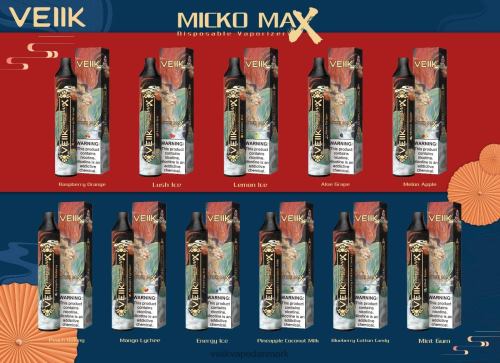 VEIIK Micko MAX engangs vape 1500 pust melon æble 2LL8F47 VEIIK E Liquid