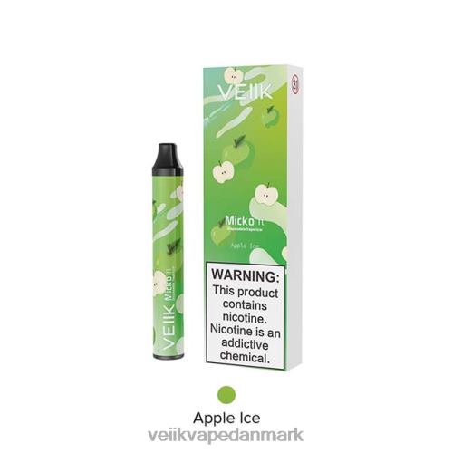 VEIIK Micko Pie engangs vape 600 pust æbleis 2LL8F19 VEIIK Micko Lux Danmark