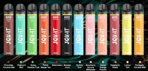 VEIIK Squat Mesh 1800 pust engangs vape pen 10 stk flere smagsvarianter 2LL8F54 VEIIK Airo Pod Danmark